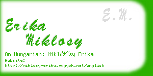 erika miklosy business card